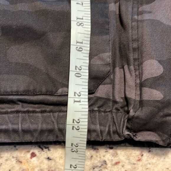 Democracy Womens Camouflage Full Zip Snap Drawstring Jacket Black Gray Small - Picture 8 of 8